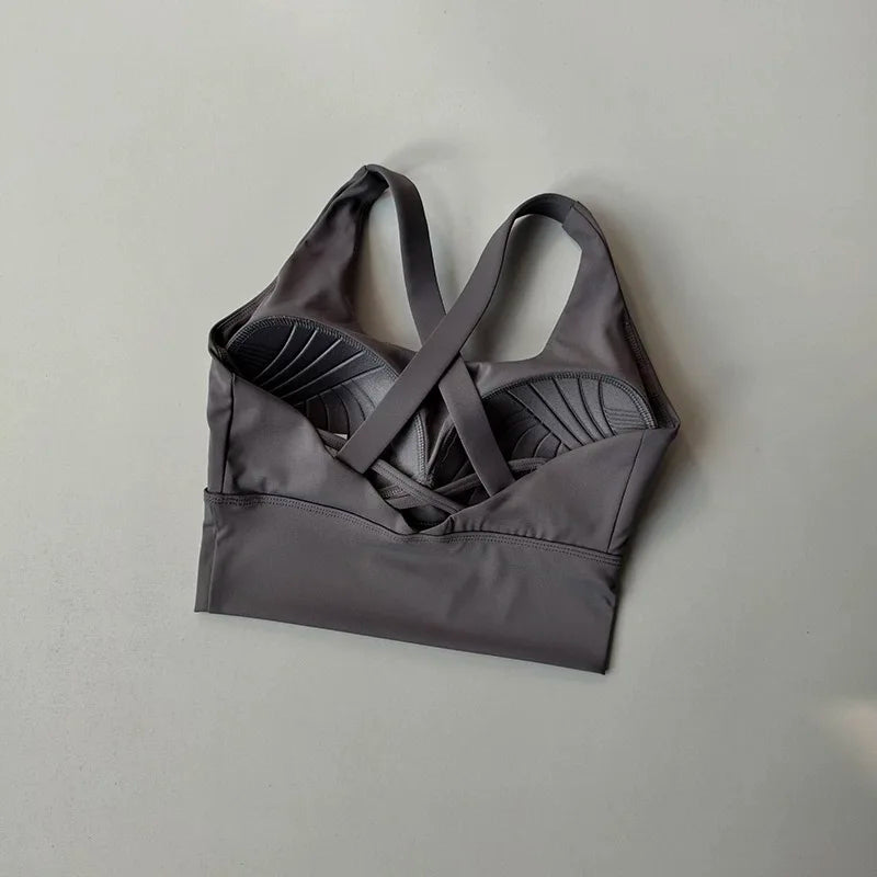 Shockproof High-Intensity Exercise Fitness Bra All-In-One Cup Running Gathered Yoga Beauty Back Breathable Sports Bra for Women - Matrix Studios