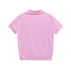 YENKYE New 2025 Women Basic Jersey Polo Collar T Shirt Short Sleeve Front Button Rib Trim Tees Spring Summer Crop Top - Matrix-studios.com