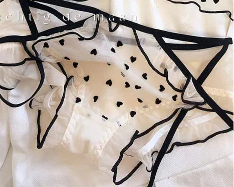 MOYISU Japanese Mesh No-wire lace Underwear set Women's small breasts gather sexy pure desire sweet bra cute bra Panty SET TUSHY - Matrix-studios.com