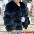 QUEENTINA Real Fox Fur Coat Winter Women'S New Fashion Furry 2025 Leather And Skin White Clothing Natural New In Coats & Jackets - Matrix Studios