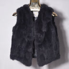 Fancy Rani Real Rabbit Fur Vest Short Natural Jacket For Women Fashion Leather Autumn Winter Spring Outwear High Quality - Matrix Studios