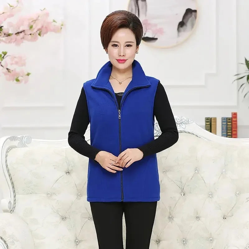 Polar Fleece Coat For Women's Vest Autumn Sleeveless Vests For Women Jacket Fashion Zipper Casual Waistcoat Female - Matrix Studios