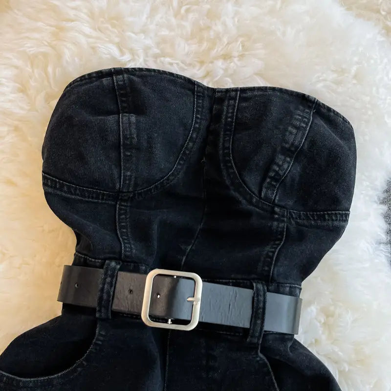 Summer Rompers Women Jeans Jumpsuit off shoulder 2022 Loose Casual Denim Rompers Womens Jumpsuits Wide Leg Casual Denim Overalls - Matrix Studios