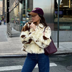 Neo Mint Chic Street Girls Cow Print Fur Coat Women 2025 Winter New Brand Fashion Warm Faux Fur Jacket Autumn Iconic Streetwear - Matrix Studios