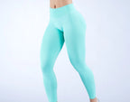 Logo Seamless Women's Solid Waist Yoga Pants Three-Section Waist Sexy Hip-Lifting Tight Sports Fitness Exercise Pants - Matrix-studios.com