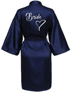 Women Silk Satin Short Night Printing Robe Kimono Robe Fashion Bath Robe Sexy Bathrobe Femme Wedding Bride Bridesmaid M024