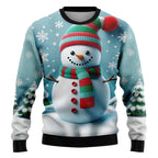 Men Women Xmas Sweatshirt 3D Christmas Snowman Santa Printed Ugly Christmas Sweater Unisex Pullover Holiday Party Jumper Tops - Matrix Studios