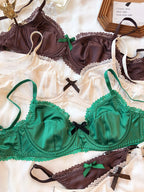 French Ice Silk Comfort Underwear Women Sexy Lace Ultra Thin Push Up Bra Set High Quality Brassiere Summer Breathable Lingerie - Matrix-studios.com