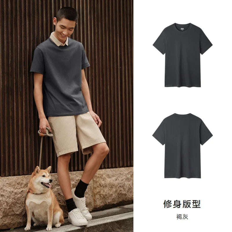 Semir Short Sleeve Men T-Shirt Cotton 2026 Summer New Man Clothing Thin And Versatile T Shirt Couples Solid Color Tops - Matrix Studios