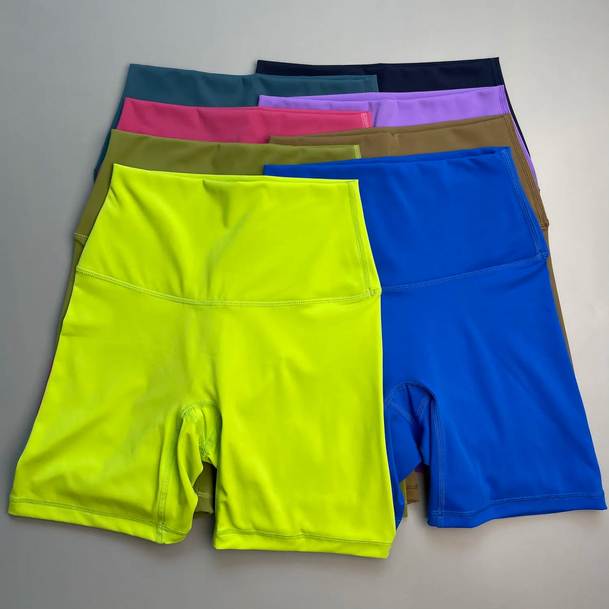 Solid Color Women Fitness Sports Short High Waist Yoga Short Leg Cycling Comprehensive Training Jog Squat Proof Internal Pocket - Matrix Studios