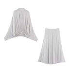 KONDALA Vintage Polka Dot Women Sets Chiffon Bow Tie Loose Blouses Loose Long Skirts Fashion 2026 Spring Summer Holiday Suits - Matrix-studios.com
