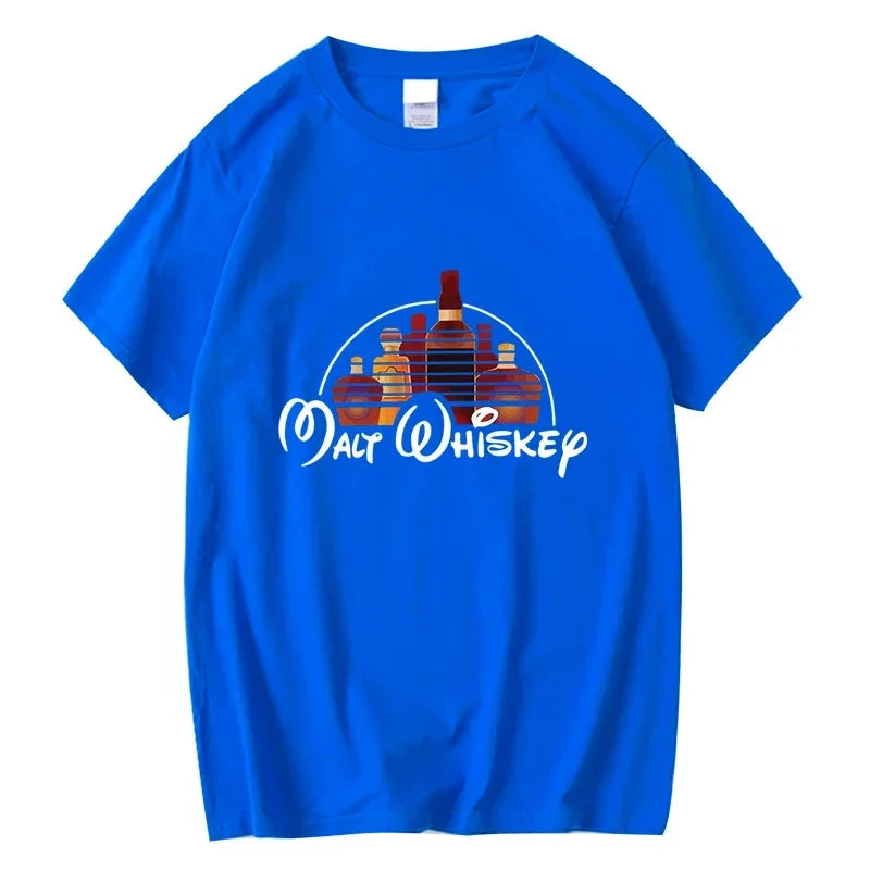 Summer Men T-shirt Cotton Blend Funny Malt Whiskey Print Summer Loose O-neck Cool T Shirt for Men Short Sleeve T-shirt Male Tee - Matrix Studios