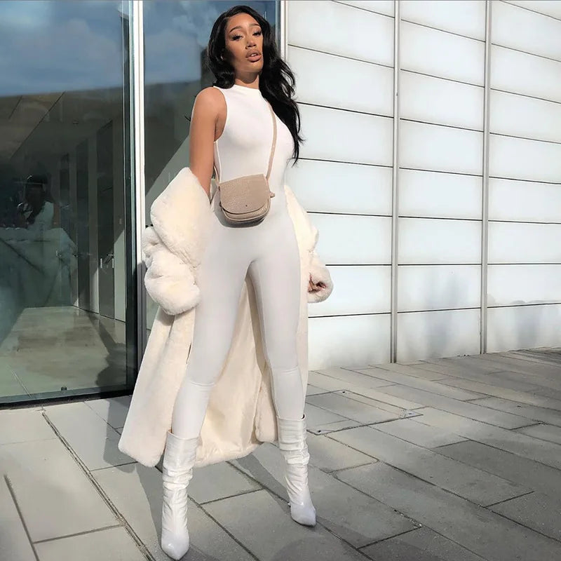 Pencil Jumpsuit Women New Full Seasons Casual Fitness Sporty Playsuit Sleeveless Slim Activewear All In One Jumpsuit Clothing - Matrix Studios