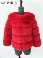 ZADORIN S-6XL Mink Coat Winter Black White Faux Fur Coat Woman Elegant Fluffy Faux Fur Jacket Top Short Fur Coats Woman Clothing - Matrix Studios