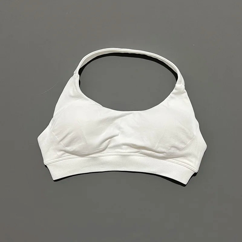 Sports Bra Women Seamless Yoga Halter Bra Top High Support Open Back Bra Fitness Push-up Activewear Workout Gym Underwear - Matrix-studios.com
