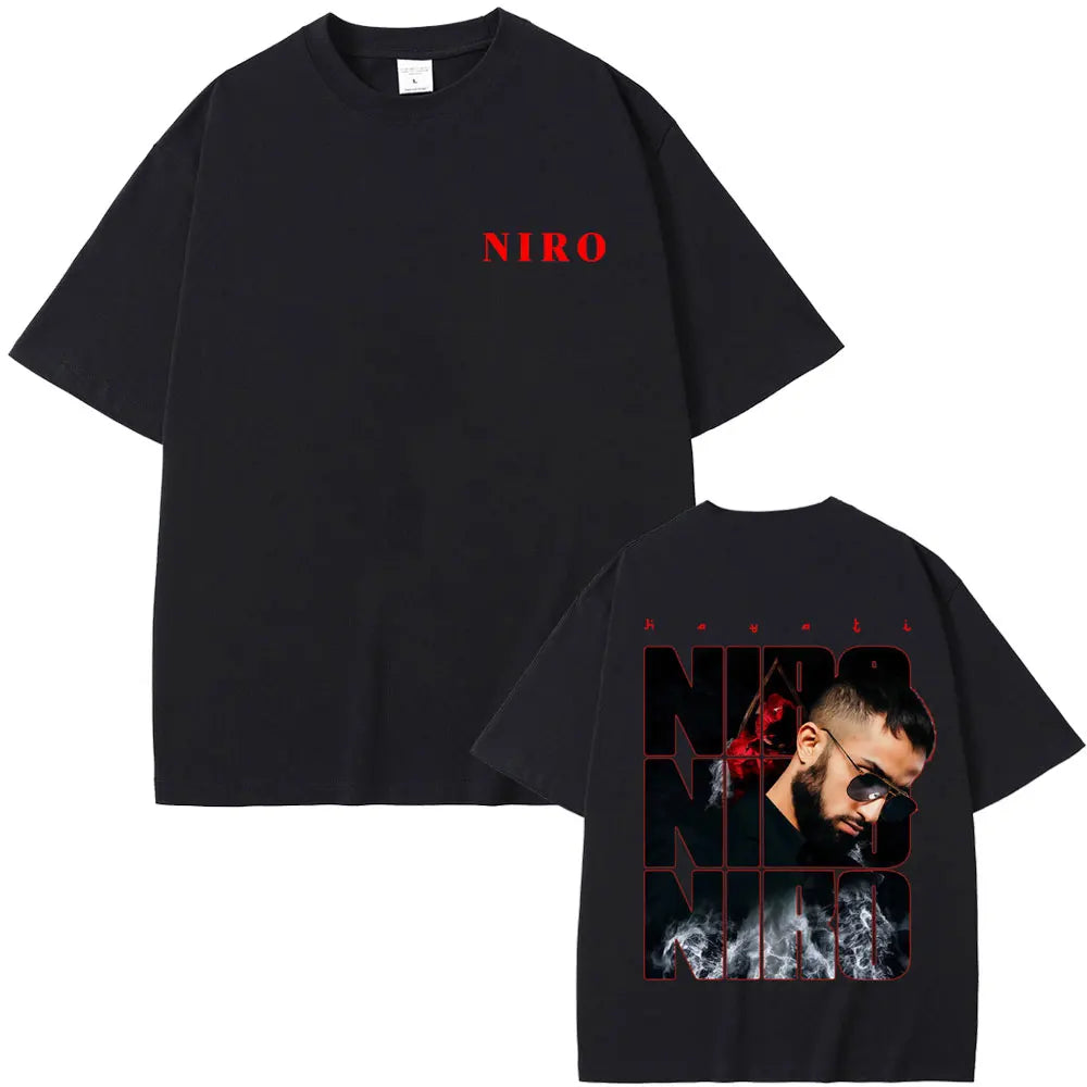 Rapper Niro OX7 Album Graphic T-shirt Men Women Hip Hop Fashion Pop Music T-shirts Male Casual Cotton Vintage T Shirt Streetwear
