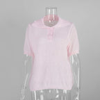 Tornova Knitted Short Sleeve T shirt Women's Polo Fashion Hollow Thin Sweater Top 2025 Summer New Casual Female Solid Knitwear - Matrix-studios.com