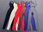 Sexy Hollow Cross Backless Sporty Tight Jumpsuit Woman Sportswear Summer One Pieces Outfit Gym Fitness Overalls Yoga Jump Suit - Matrix Studios