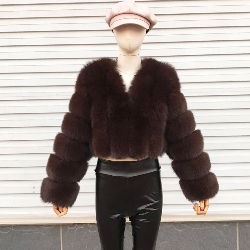 High Quality Fur Coat Women 100% Real Fox Fur Jacket Women's Fall/Winter Luxury Short Natural Fox Fur Coat Leather Jacket - Matrix Studios