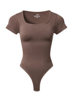 Women Plus Size Square Neck Short Sleeve Bodysuit Tummy Control Body Shaper Seamless Slimming Fashion Shapewear Jumpsuit - Matrix Studios
