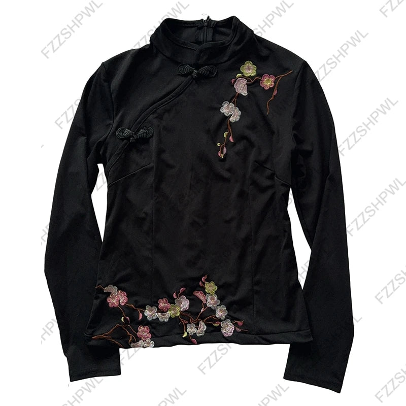 Harajuku turtleneck sweater chic fashion retro Y2K aesthetic street style punk grunge floral pattern everyday women's streetwear - Matrix Studios
