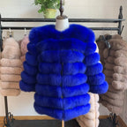 70CM 4in1 New Fast Shipping New Fashion Women Fashion Real Natural Fox Fur Long Coat Jacket for Winter Warm Over Coat - Matrix Studios