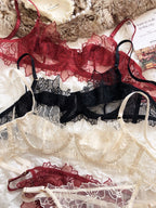 French Underwear Set Sexy Lace Flowers Embroidery Bra Set Women Intimates Summer Ultra Thin Breathable Bralette Lingerie Panties - Matrix-studios.com