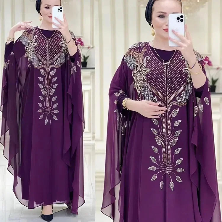 Abayas For Women Dubai Luxury 2024 Chiffon Boubou Muslim Fashion Dress Caftan Marocain Wedding Party Occasions Djellaba Femme - Matrix-studios.com