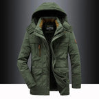 New Winter Men Hooded Parkas Casual Long Down Jackets Fleece Warm Tooling Jackets Good Quality Male Outdoors Winter Coats Size 5 - Matrix Studios