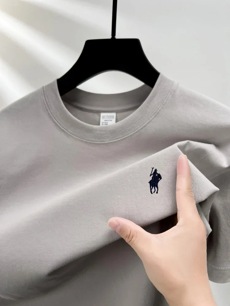 100% pure cotton short sleeve round neck men's T-shirt hot selling luxury brand summer exquisite pony embroidery breathable top - Matrix Studios