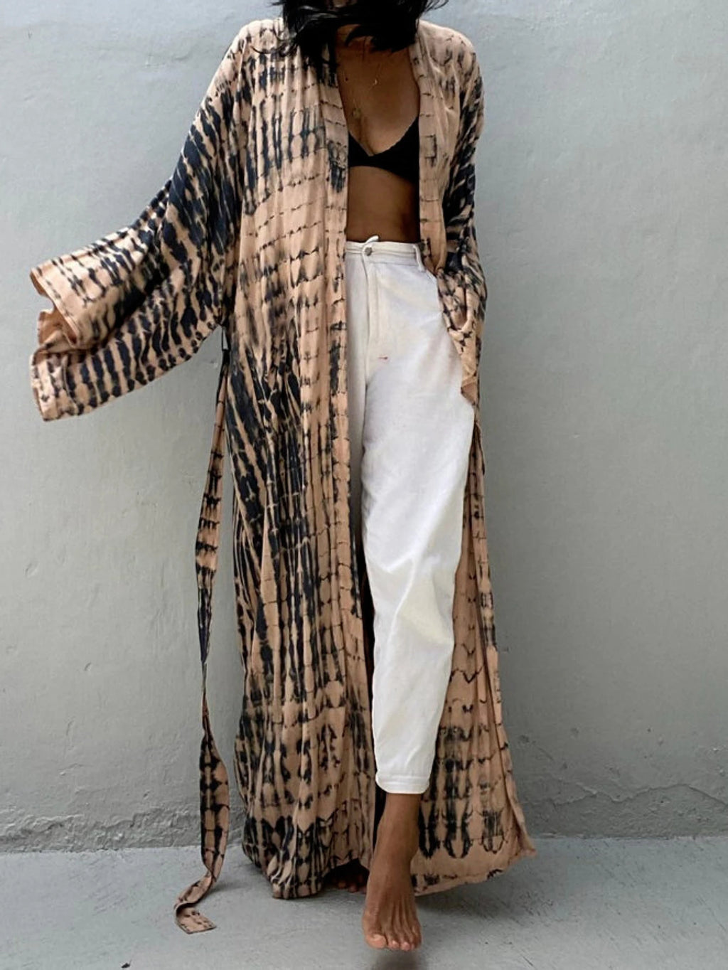 Women's Summer Kaftan Robe Cardigan Ethnic Style Printed Kimono Beach Vacation Casual Loose Large Size Cardigan Bikini Swimsuit - Matrix Studios
