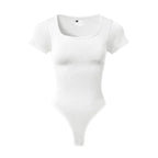 Women Plus Size Square Neck Short Sleeve Bodysuit Tummy Control Body Shaper Seamless Slimming Fashion Shapewear Jumpsuit - Matrix Studios