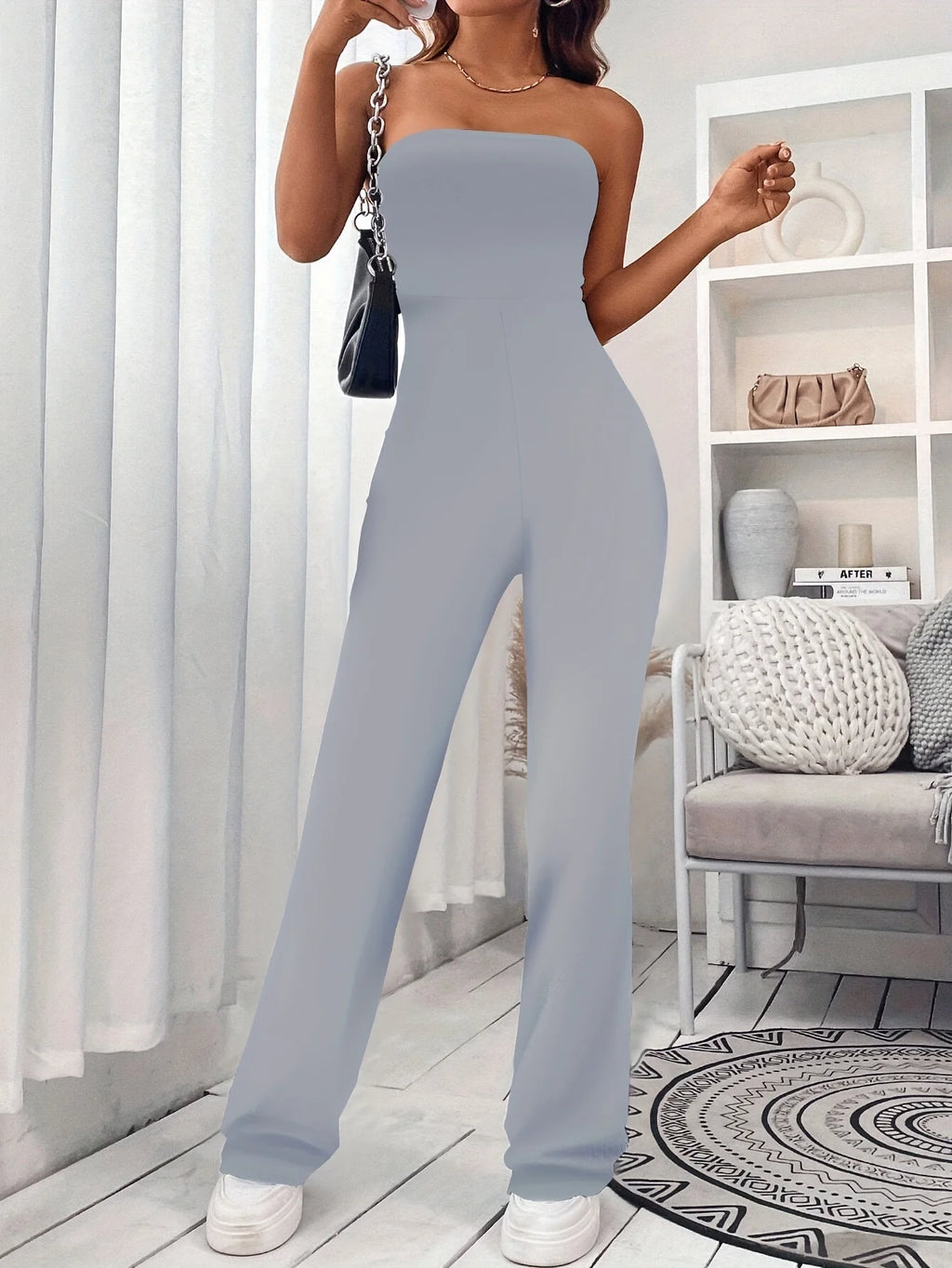 Women's Corseted Jumpsuit Simple solid colour Slim models Hip lifting design Fashion Single Piece Flared Pants - Matrix Studios