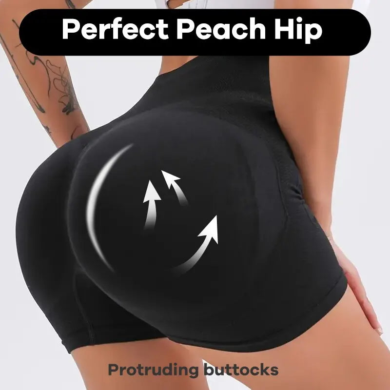 CZGUKE Women High Waist Workout Shorts Butt Lifting Tummy Control Ruched Booty Smile Yoga Short Pant - Matrix Studios
