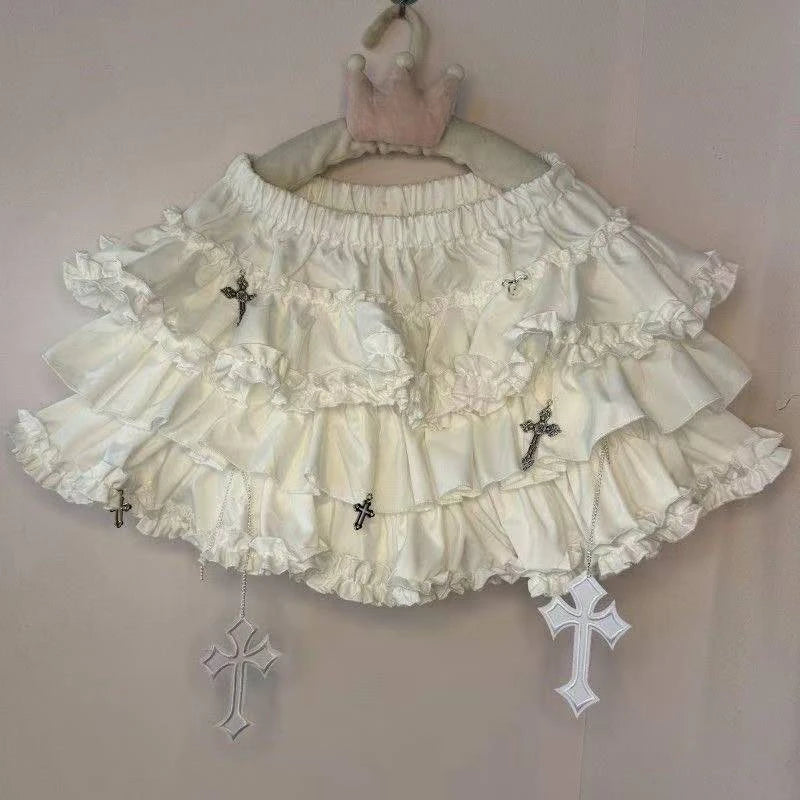 Japanese Y2k Cute Ruffled Plaid Skirt Punk Rock Subculture Cake Skirts Japanese Preppy Style Casual New 2025 Women Skirts - Matrix-studios.com