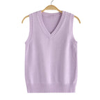 Preppy Style Teenager School Girls Uniform Sleeveless Sweaters Knitted Vest Students Y2K Lolita Pullover Waistcoat Women JK Tops - Matrix Studios