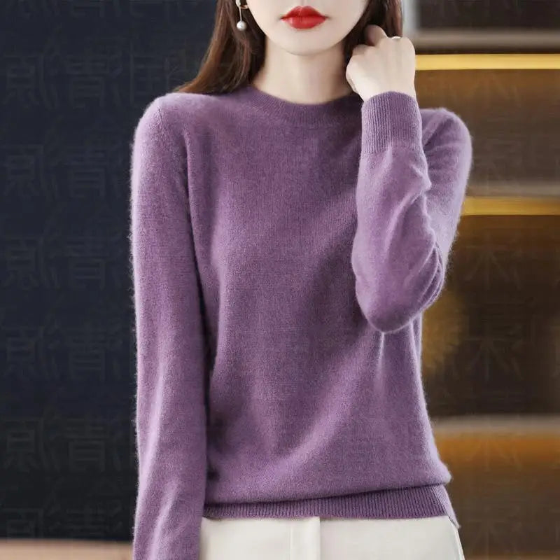 Autumn And Winter Thin Sweater Women's Round Neck Pullover Casual Knitted Top Women's Short Underlay Fashion 18 Colors - Matrix Studios