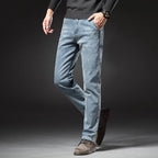 Winter Fleecy Thickened Warm Jeans Vintage Brand Classic Retro Youth Fashion Men Fit Straight Leg Casual Stretch Denim Pants - Matrix Studios
