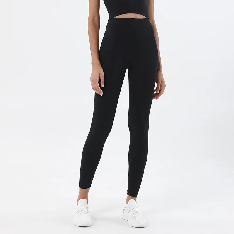 SOISOU Nylon Yoga Pants Gym Leggings Women Girl Fitness Soft Tights High Waist Elastic Breathable No T Line Sports Pants - Matrix-studios.com