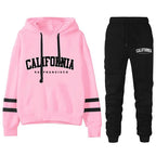 California Womens Tracksuit Casual Stripe Versatile Hooded Sweatshirt or Pants or Suit Simplicity Hot Sales Street Outfits S-3XL - Matrix-studios.com