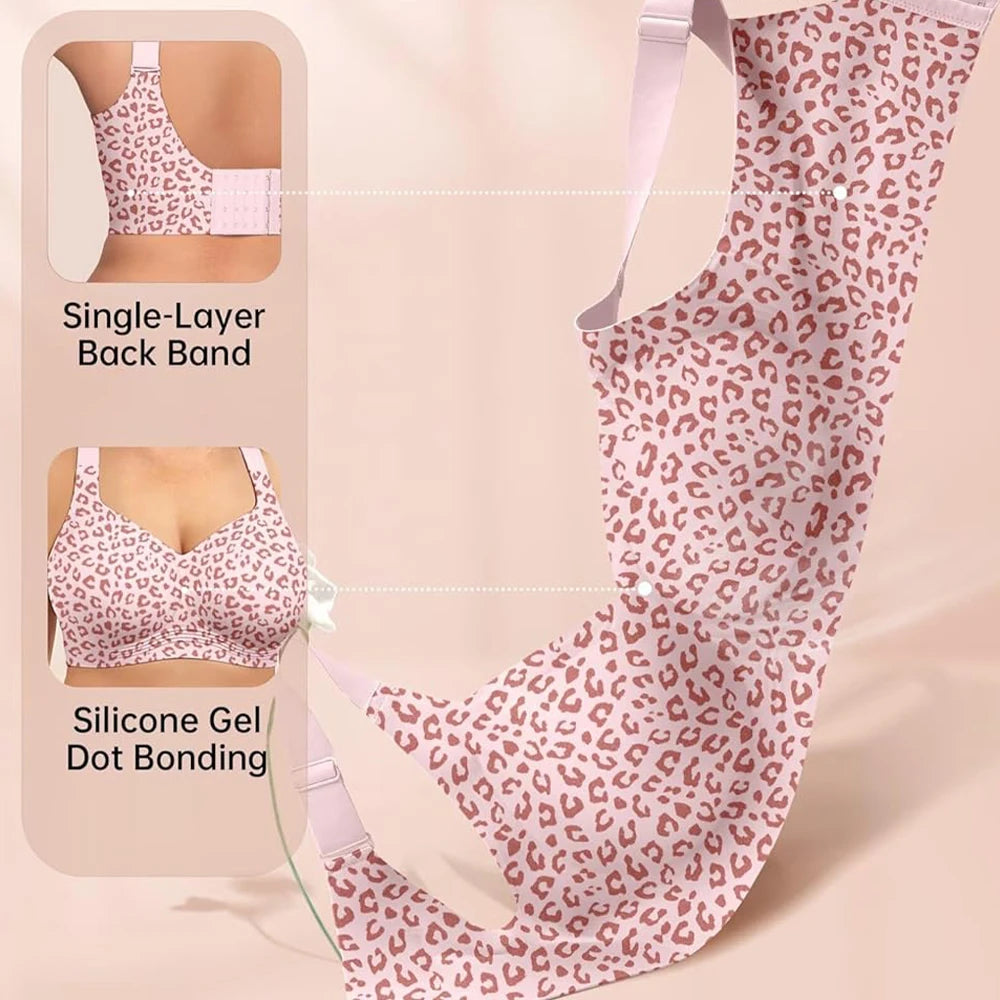 Leopard Jelly Bras No Underwire Push Up Wireless Bra Seamless Lift Bras Full Coverage Bralette Everyday Brassiere Plus Size - Matrix Studios