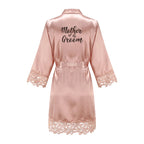 Bridesmaid Robes Rose Gold Bride Robe Wedding Bridesmaid Gift Satin Lace Robe Bridal Dressing Gown Bachelorette Party Pajamas - Matrix-studios.com