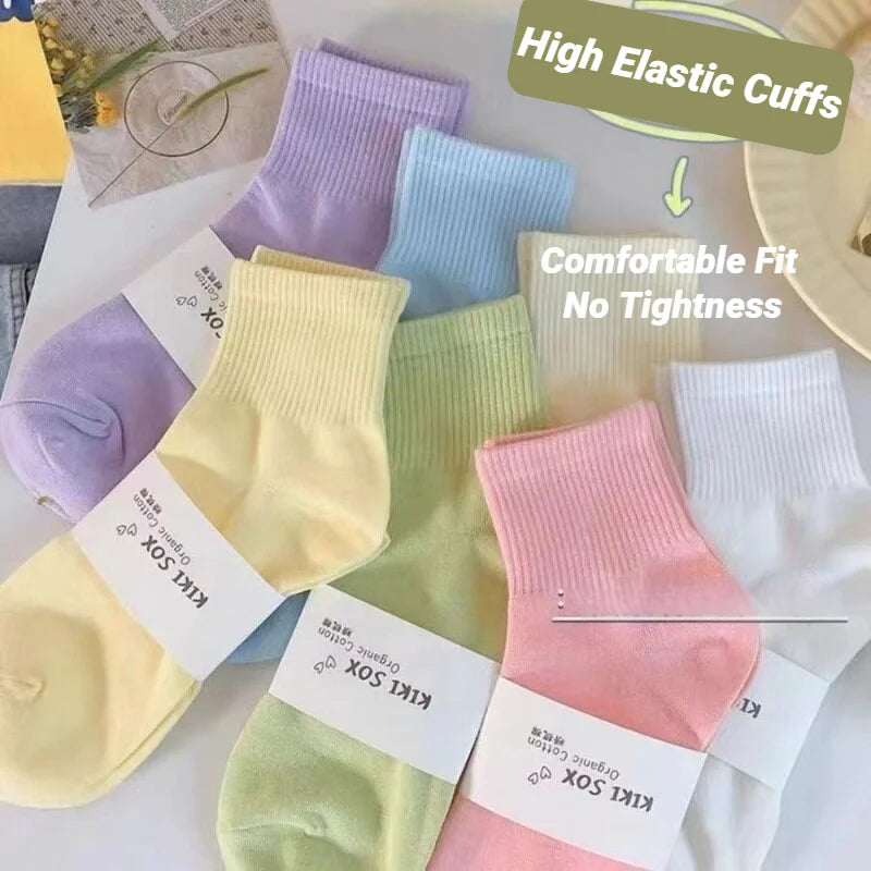 10 Pairs Women Pure Sports Socks Macaron Candy Colored Short Socks Soft Comfortable Breathable Sweat Absorbing Simple Fashion Al - Matrix Studios