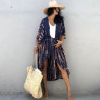 Beach Cover Ups for Swimwear Women Black Tie Dye Kimono Swimsuit Cape Summer Dress 2022 Beachwear Outfits Sales - Matrix Studios