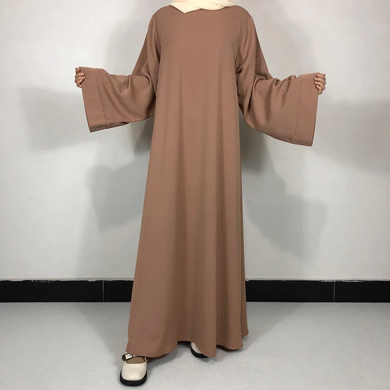 15 Colors Basic Plain Nida Abaya With Free Belt High Quality Muslim Women Modest Simple Dress EID Ramadan Islamic Clothing - Matrix-studios.com