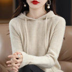 Hooded Sweater Fashion Women Autumn Winter Long Sleeve Solid Color Knitted Hoodies Lady Loose Drawstring Casual Pullover Hoodie - Matrix Studios