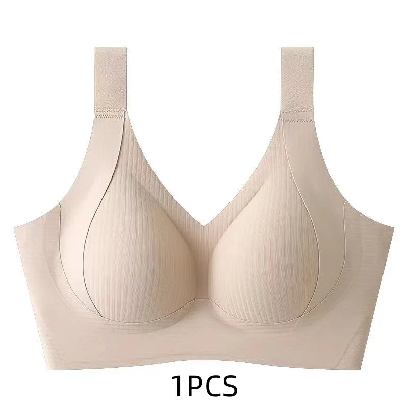 1/2PCS Women's Seamless Underwear, Thin Style, Large Breasts, Small Breasts, No Wires, Pull-up And Anti-sagging Large Size Bra - Matrix Studios