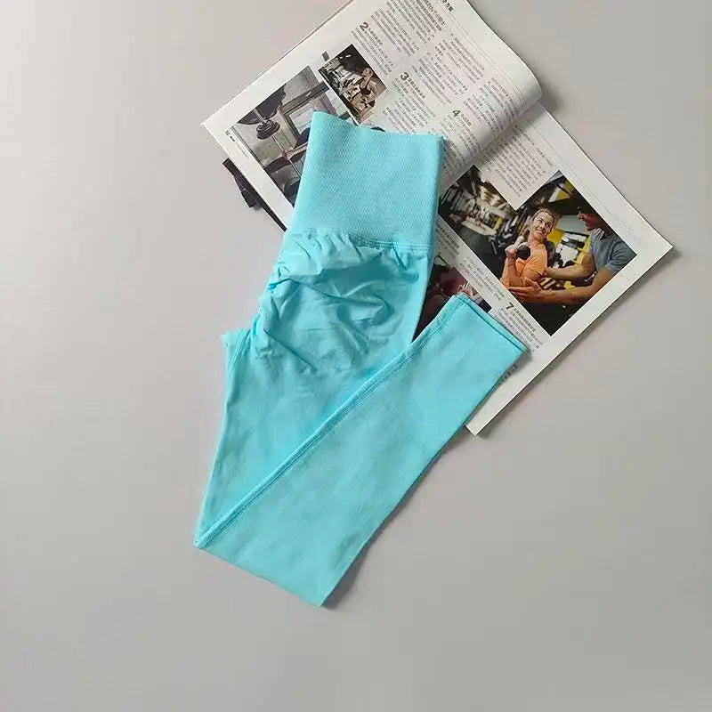 Seamless Sport Yoga High Waist Pants Leggings Sport See Through Yoga Gym Running Quick Dry Pants Scrunch Butt Pants - Matrix-studios.com