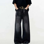 IEFB Simple Men's Denim Trousers Solid Color Washing American Style Casual Pants Straight Leg Baggy Male Jeans Spring 9W667 - Matrix Studios