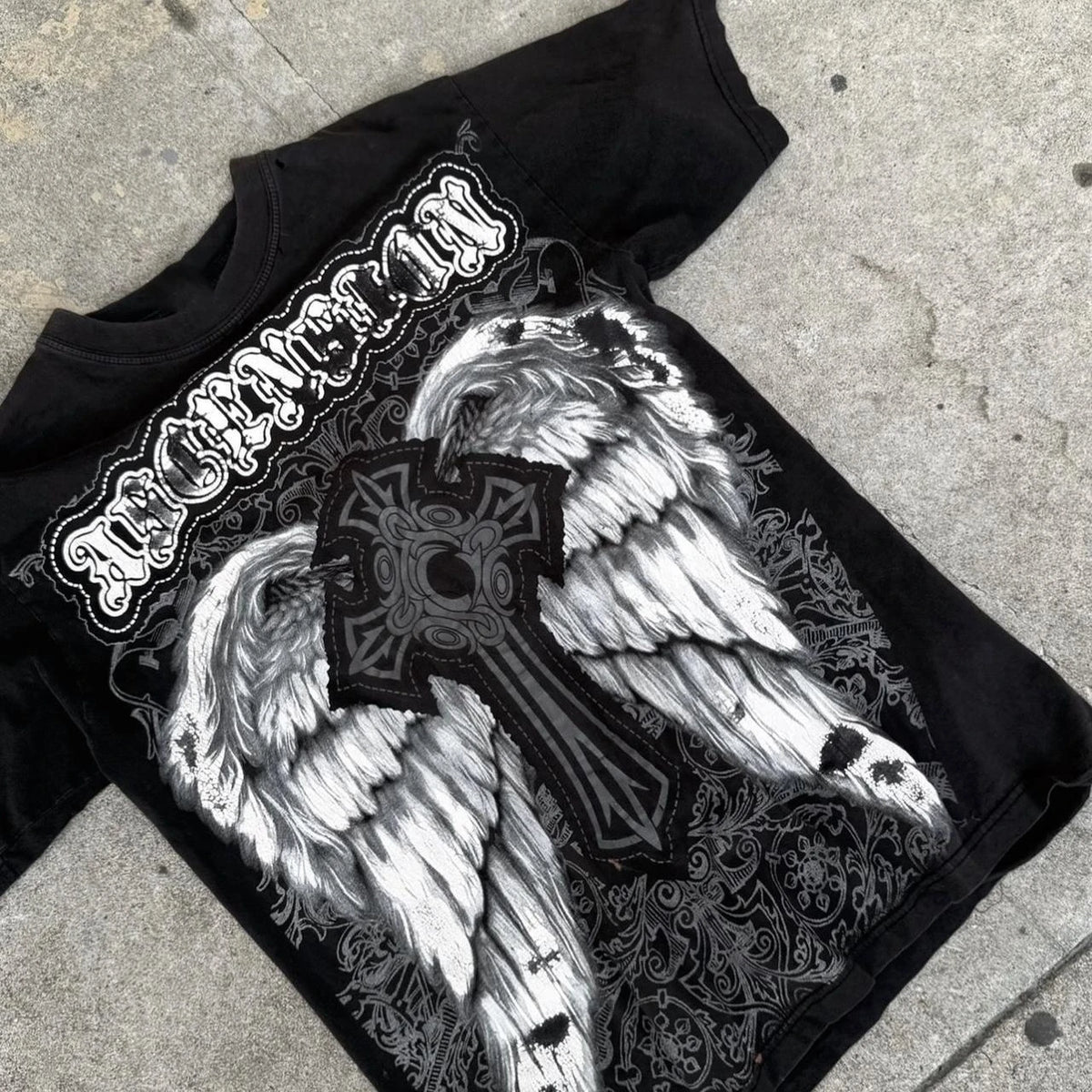 Classic Y2K Gothic Style T-shirt Print Oversized T Shirt High Street Shirts Gothic Round Neck Cotton Tops New Mens Women T Shirt - Matrix-studios.com